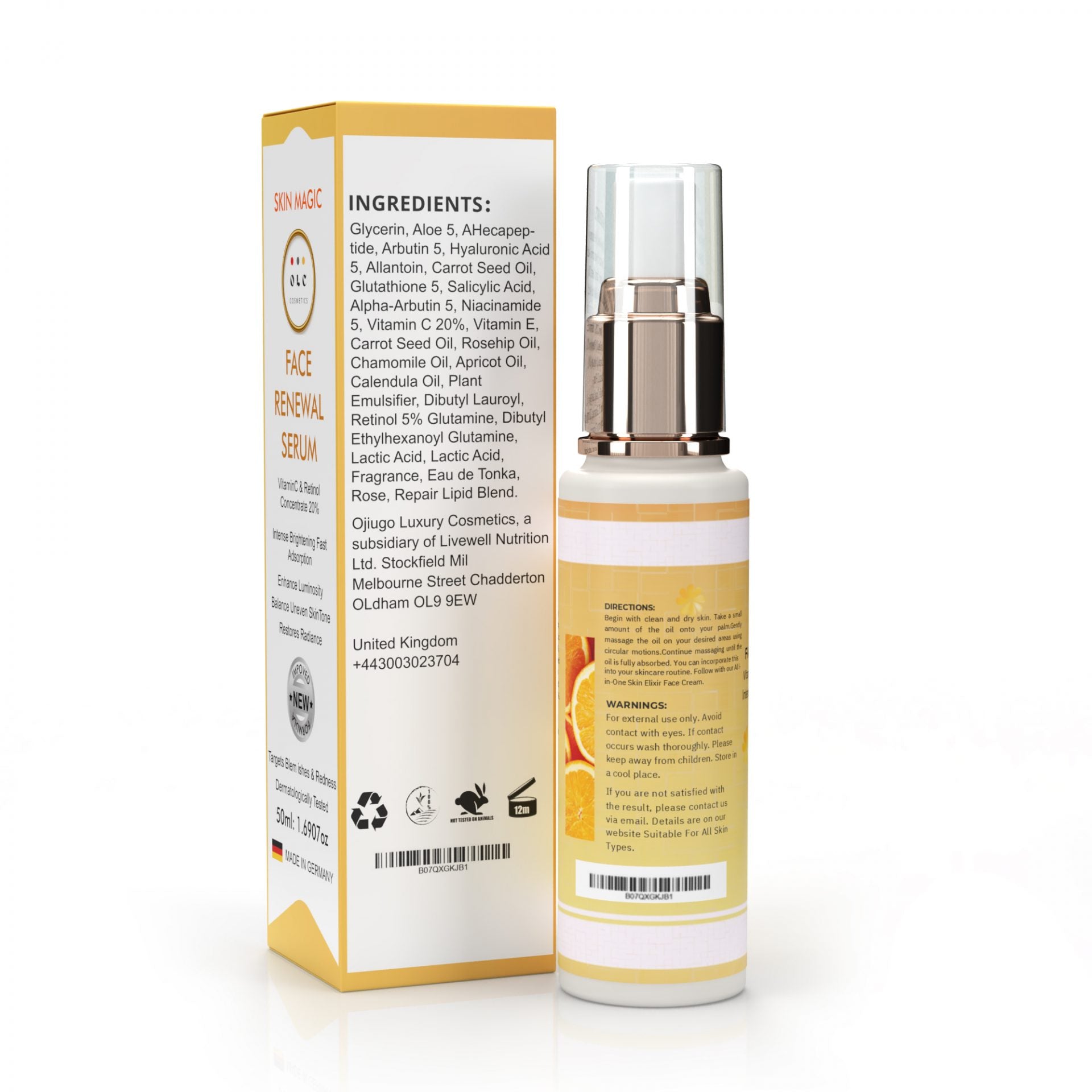 Collagen Face Serum Vitamin C Lightening & Brightening with & Kojic Acid & Arbutin For Even Skin Tone