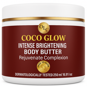 COCO GLOW Intense Brightening & Rejuvenating Body Butter — Alpha Arbutin, Kojic Acid, Glutathione & Vitamin C | Deep Moisture, Even-Tone Complexion, Nourishing Radiance Boost | 250ml
