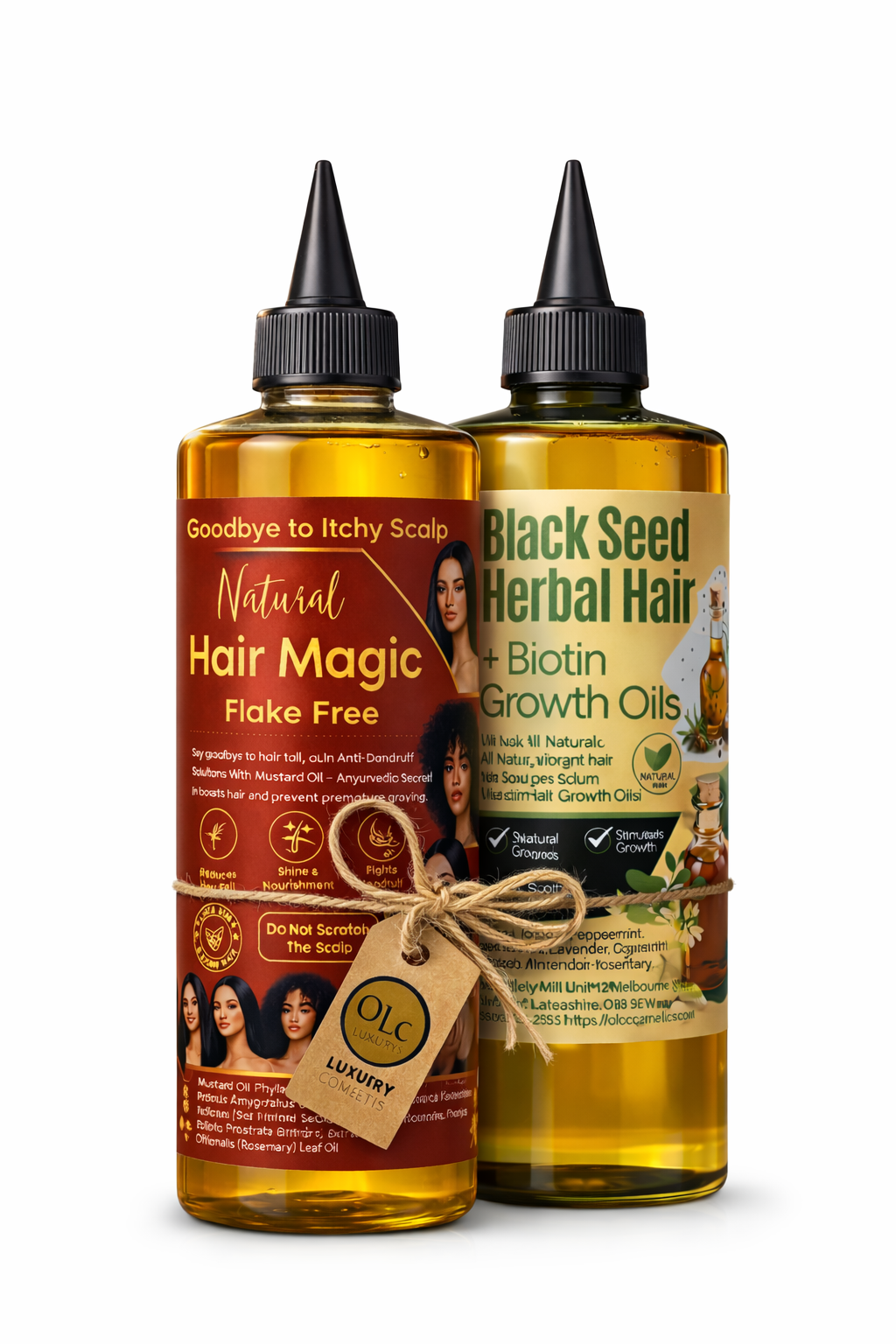 X2 Hair Care Sets Black Seed Herbal Hair Growth Oils+ Biotin Growth Oils 250ml & Hair Magic Itchy Scalp Oil, 250ml For Dullness Flacky Scalp Ayurvedic Magic