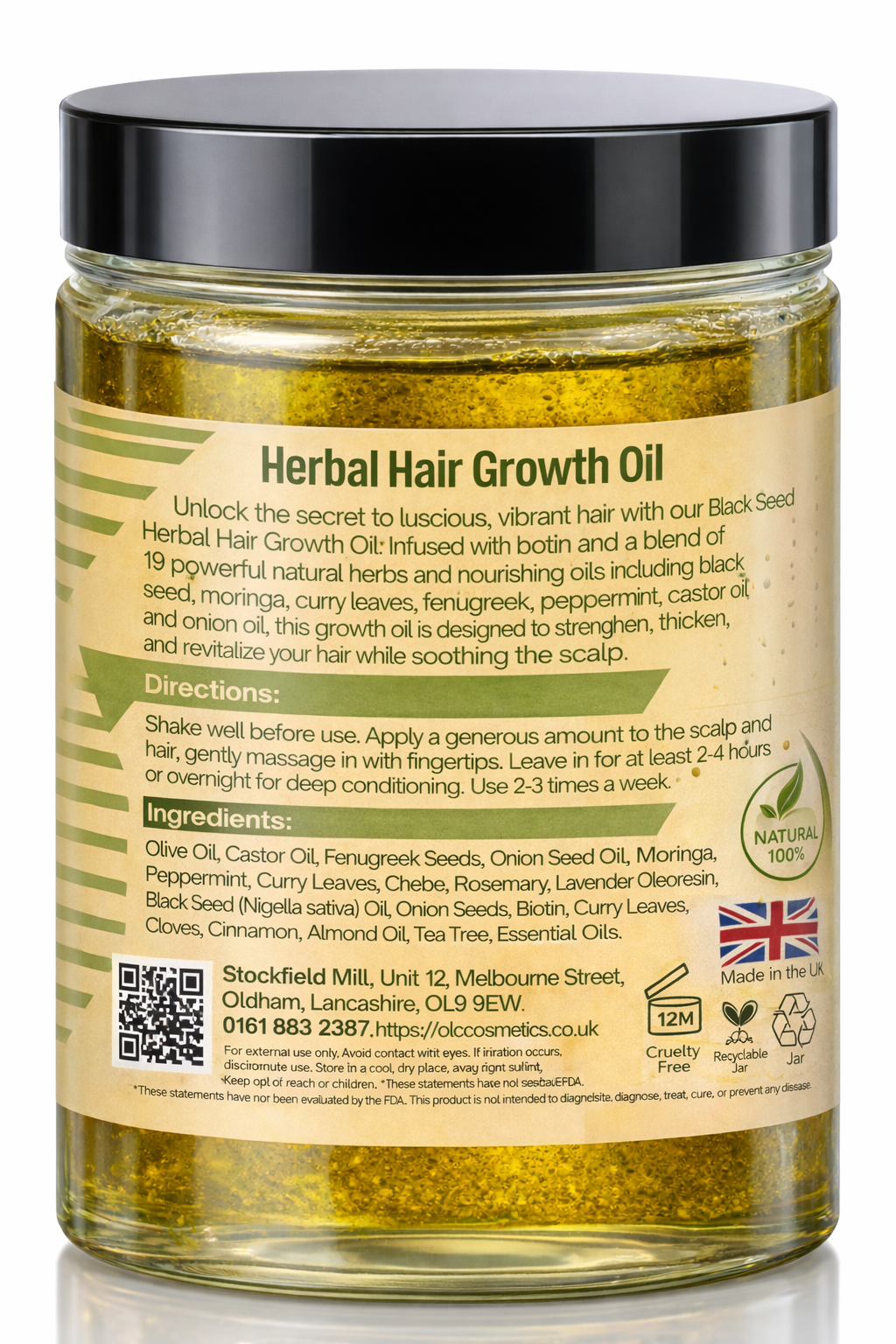 Black Seed Hair Oil – Botanical Scalp & Hair Care Blend with Castor Oil, Onion Oil, Rosemary, Fenugreek & Essential Oils Ayurveda Secrets 250ML
