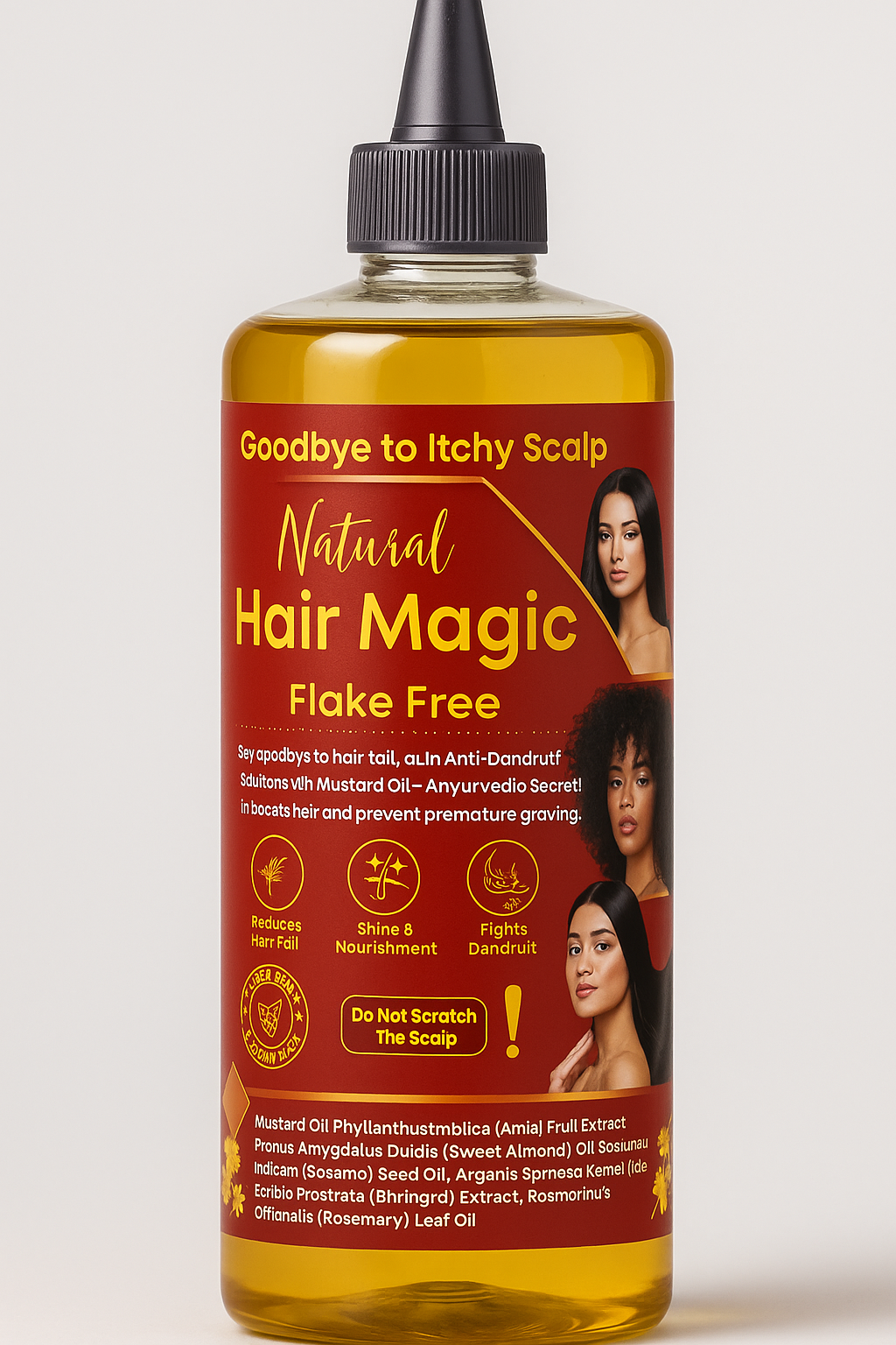 Hair Magic Say Goodbye to Itchy Scalp, 250ml Dullness, and Anti-Dandruff Solutions with Mustard Oil—an Ayurvedic Secret! It Boosts Scalp & Hair Conditioning