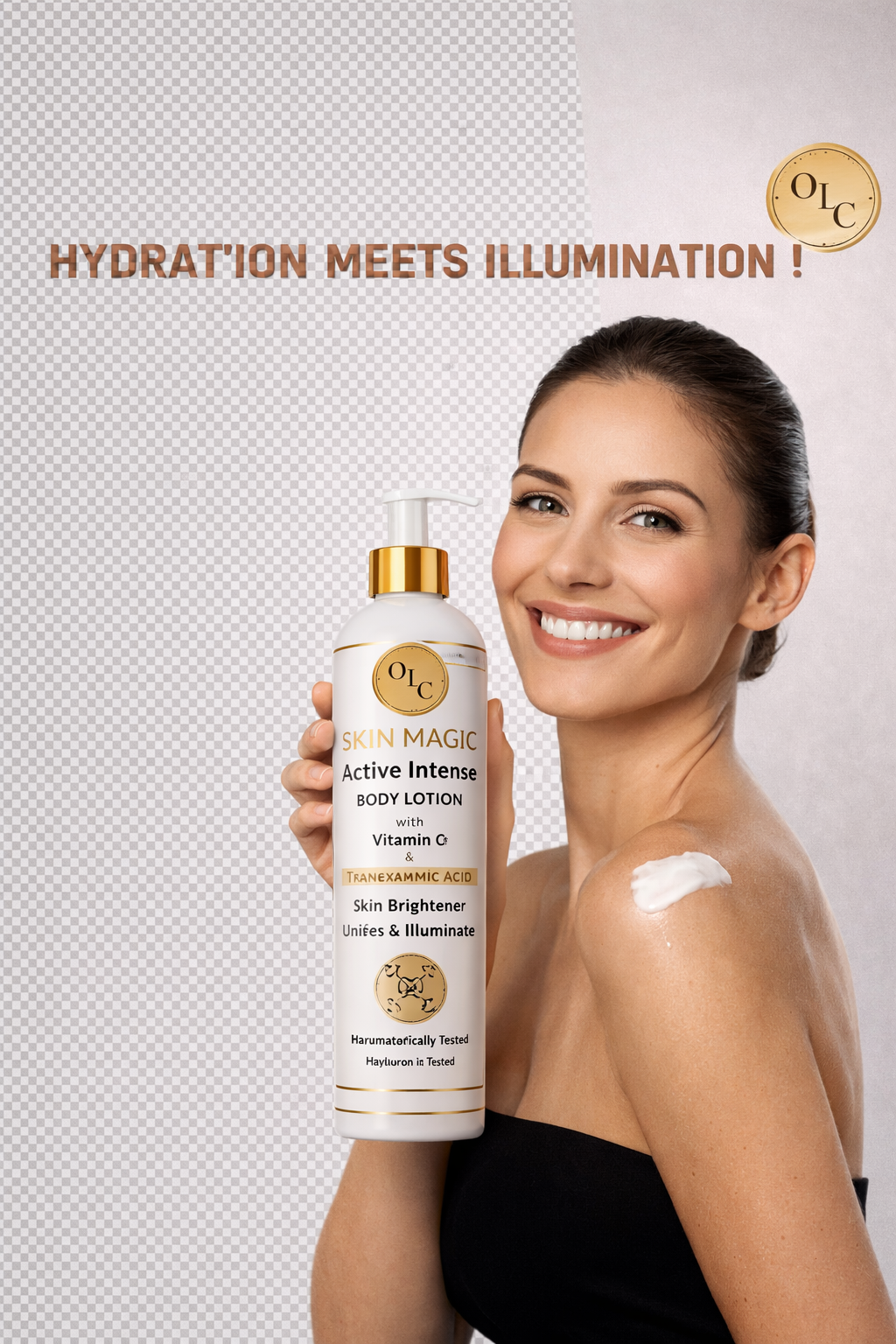 Skin Magic Active Intense Body Lotion with Vitamin C & Tranexamic Acid 500ml: Brightens Skin Reducing the Appearance of Skin Discolouration