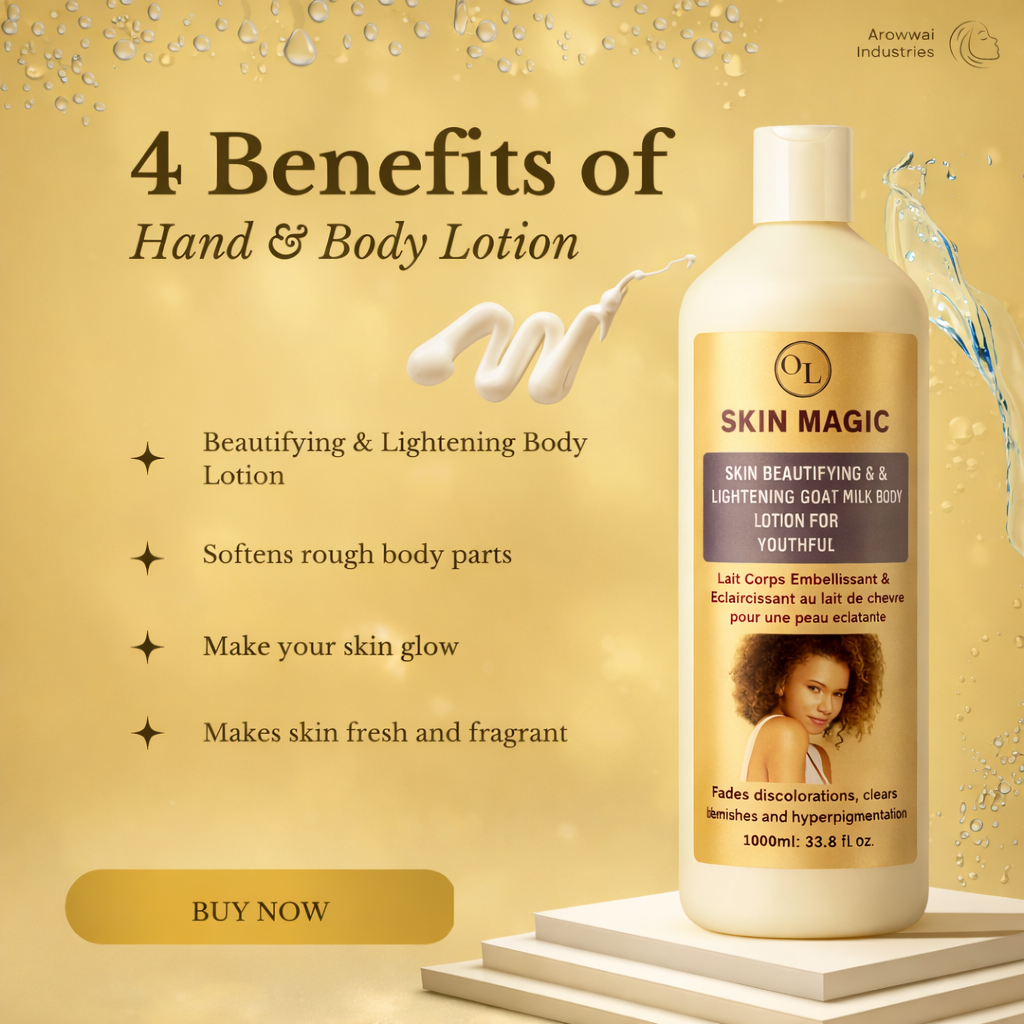 Skin Magic Beautifying & Lightening Body Lotion (1000ml) | Deep Hydration for a Youthful, Radiant Glow