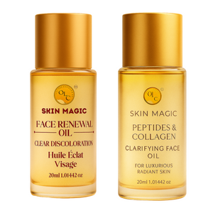 Duo Pack Skin Face Renewal Oil & Peptides & Collagen Anti-Aging Clarifying Face Oil Clear Discolouration Promoting a Radiant and Even Toned Complexion