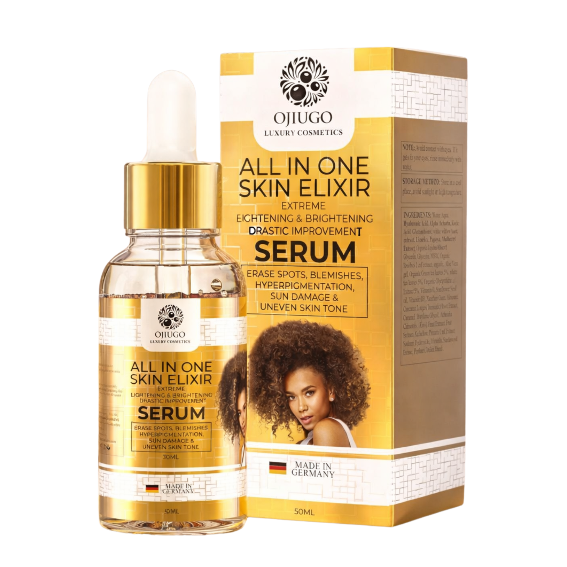 Extreme Lightening & Brightening Face Serum 30ml: Transforms, Diminishes Dark Spots & Sun Damage, Beautifying Your Skin