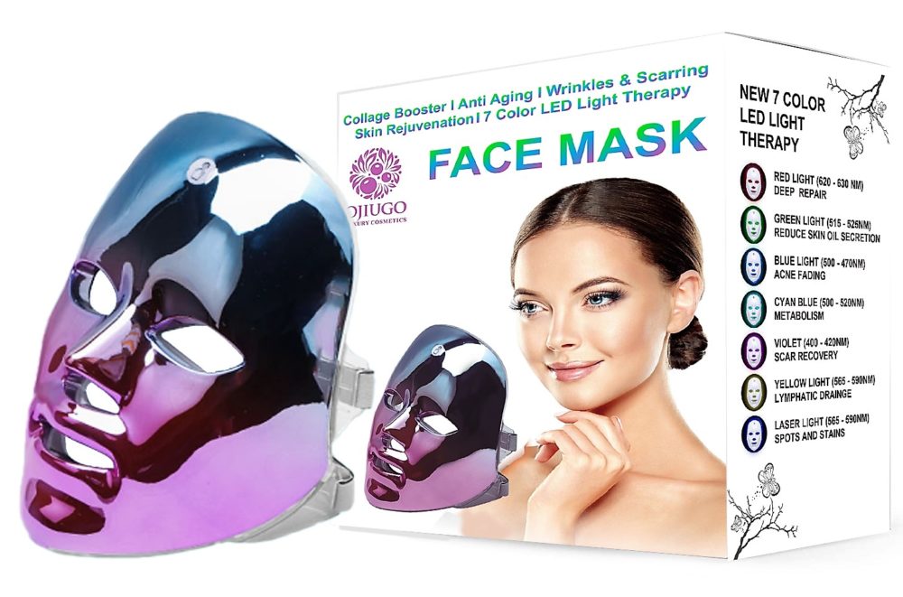 7 Color LED Light Therapy Face Mask: Collagen Boosting, Anti-Aging, Wrinkle Reduction, and Scar Diminishing