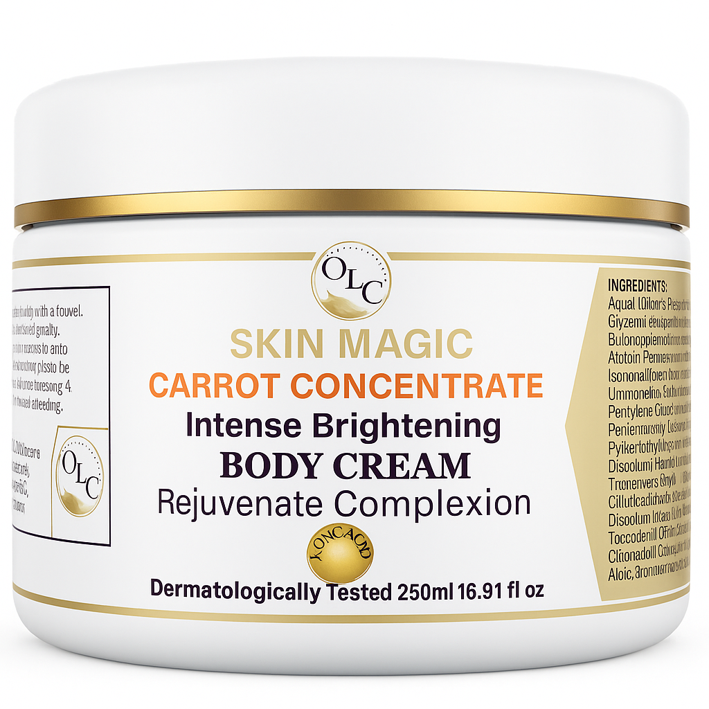 Skin Magic Carrot Concentrate Whitening & Lightening Body Cream 250ml, Intense Brightening & Skin Rejuvenation for Smooth Glowing Complexion