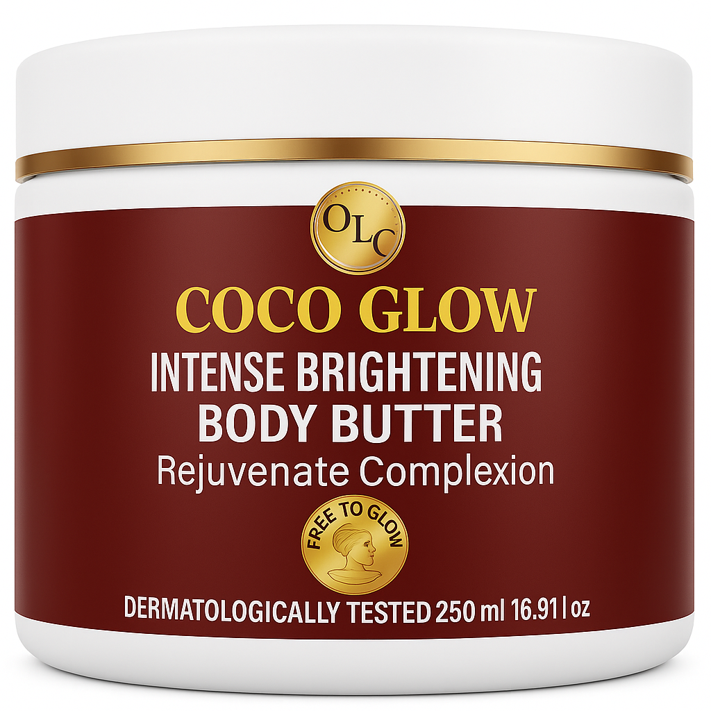 COCO GLOW Intense Brightening & Rejuvenating Body Butter — Alpha Arbutin, Kojic Acid, Glutathione & Vitamin C | Deep Moisture, Even-Tone Complexion, Nourishing Radiance Boost | 250ml