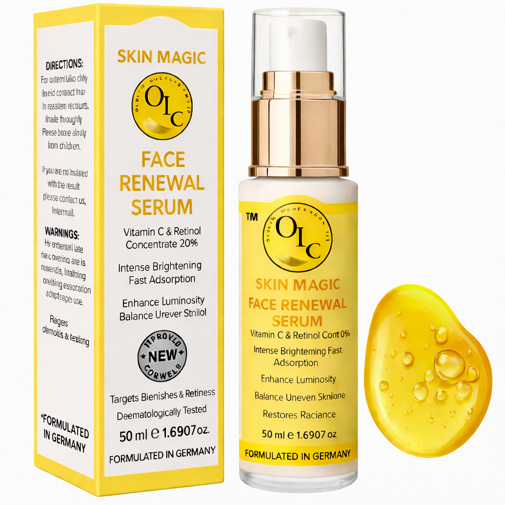 Skin Magic Face Renewal Serum: Intense Brightening Collagen Boosting with 20% Vitamin C & Retinol Concentrate-50ml