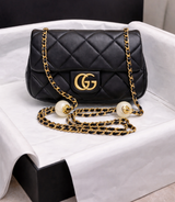 Lambskin AA+ Quality 100% Genuine Leather Classic Flap Medium Quilted Lambskin Black Gold, 18X 1 1X 5cm Black