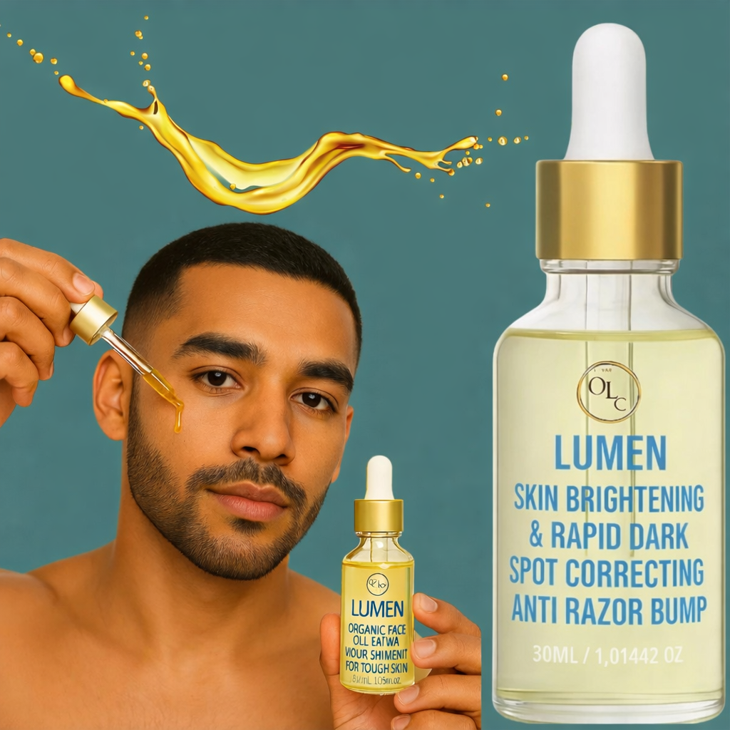 Skin Brightening & Rapid Dark Spot Correcting Face Oil For men Anti Razor Bump  – Promotes Radiance, Hydration, and a Smooth, Even-Toned Complexion While Minimizing Razor Bumps