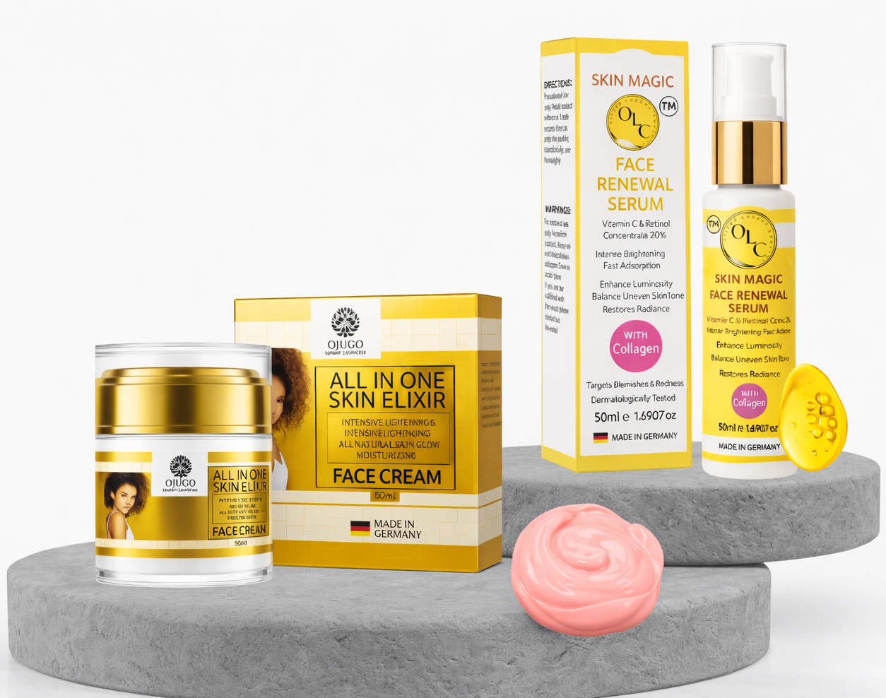 50ml Moisturising Face Cream Intense Lightening & Brightening & Face Renewal Serum 50ml