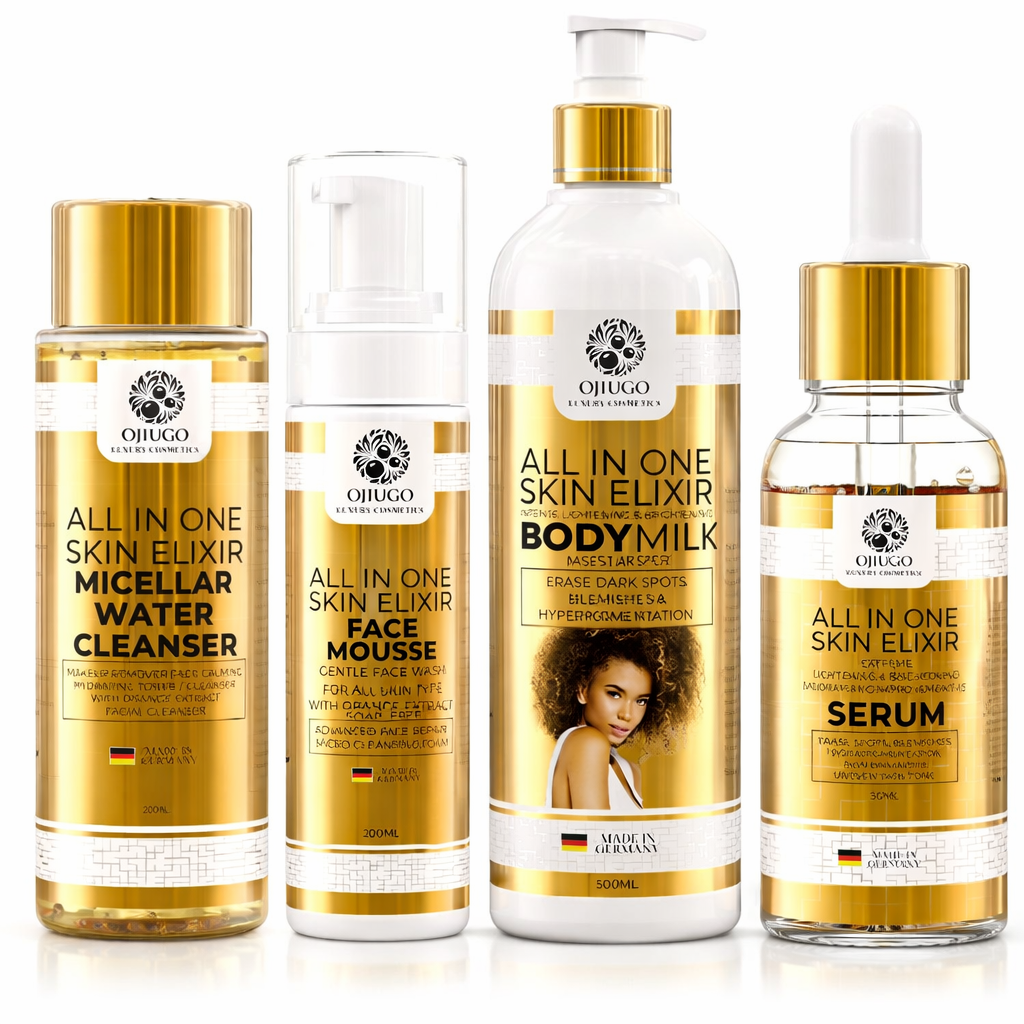 The Ultimate All-In-One Elixir Collection! Toner, Mousse Foam Face Wash, Face Serum, & Bodymilk 500ml