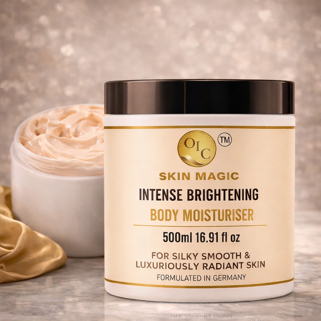 Skin Magic  Intense Brightening Body Moisturiser 500ml With Collagen, Hibiscus, & Tranexamic Acid, For Silky Smooth &  Luxuriously Radiant Skin