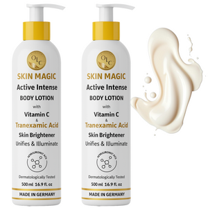 Skin Magic Active Intense Body Lotion with Vitamin C & Tranexamic Acid (2x 500ml): Brightens Skin Reducing the Appearance of Skin Discolouration