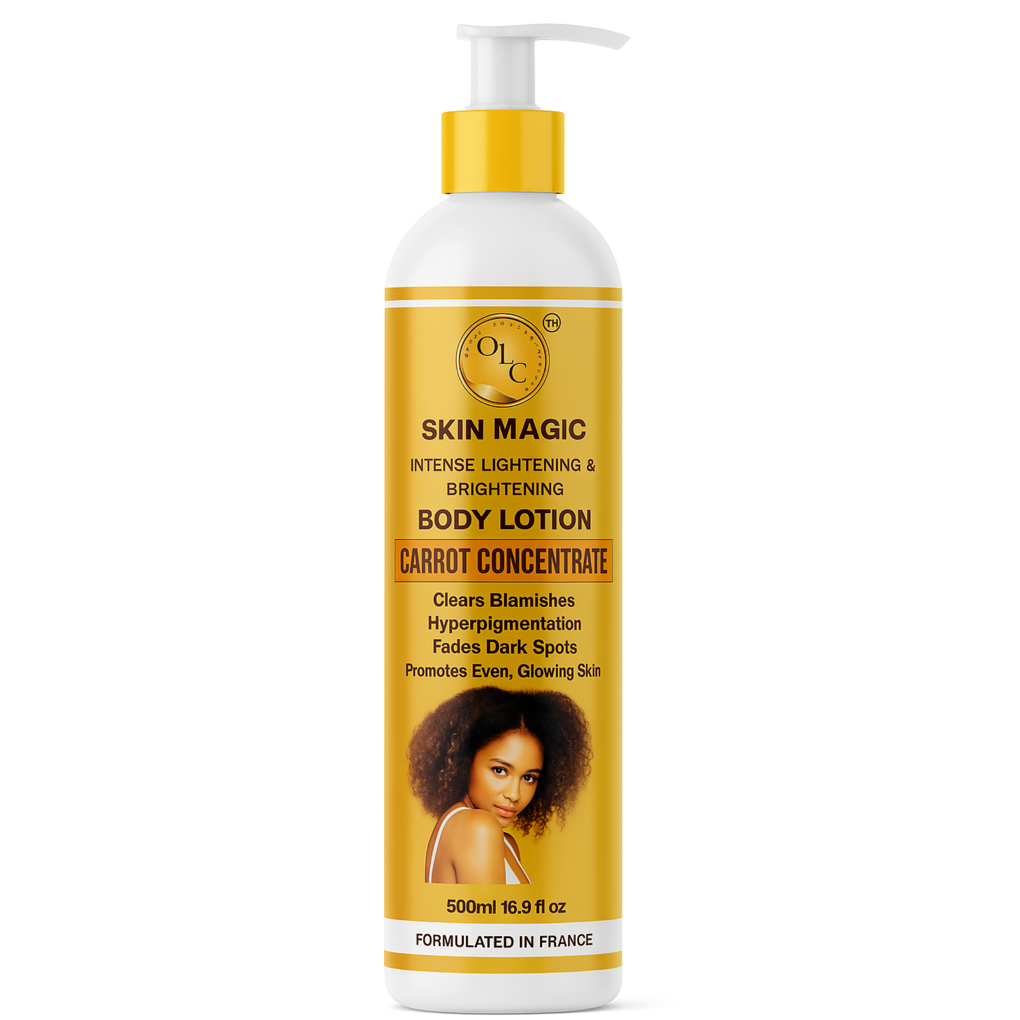 Nourishing Body Lotion with Carrot Concentrate 500ml: Intense Lightening & Brightening Formula, Revitalises, Renews, and Reduces Dark Spots & Hyperpigmentation