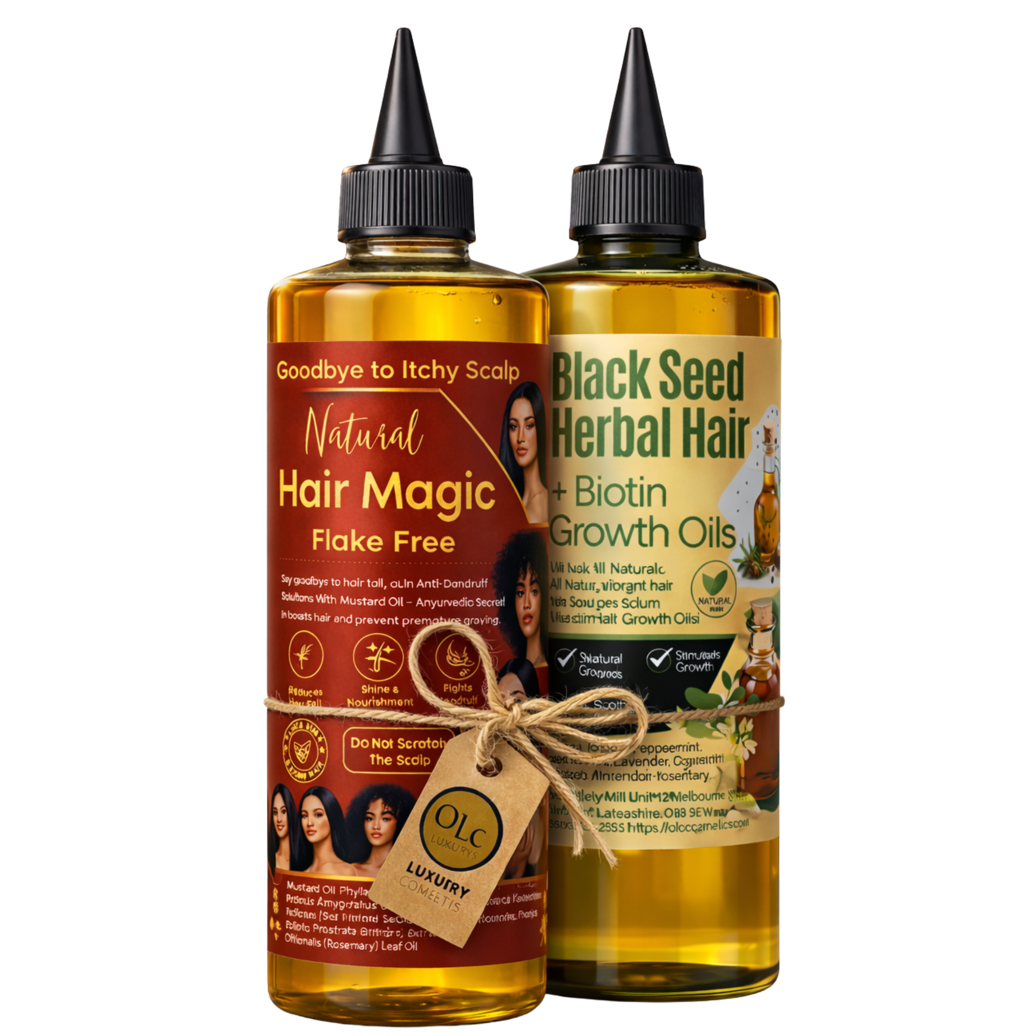 X2 Hair Care Sets Black Seed Herbal Hair Growth Oils+ Biotin Growth Oils 250ml & Hair Magic Itchy Scalp Oil, 250ml For Dullness Flacky Scalp Ayurvedic Magic