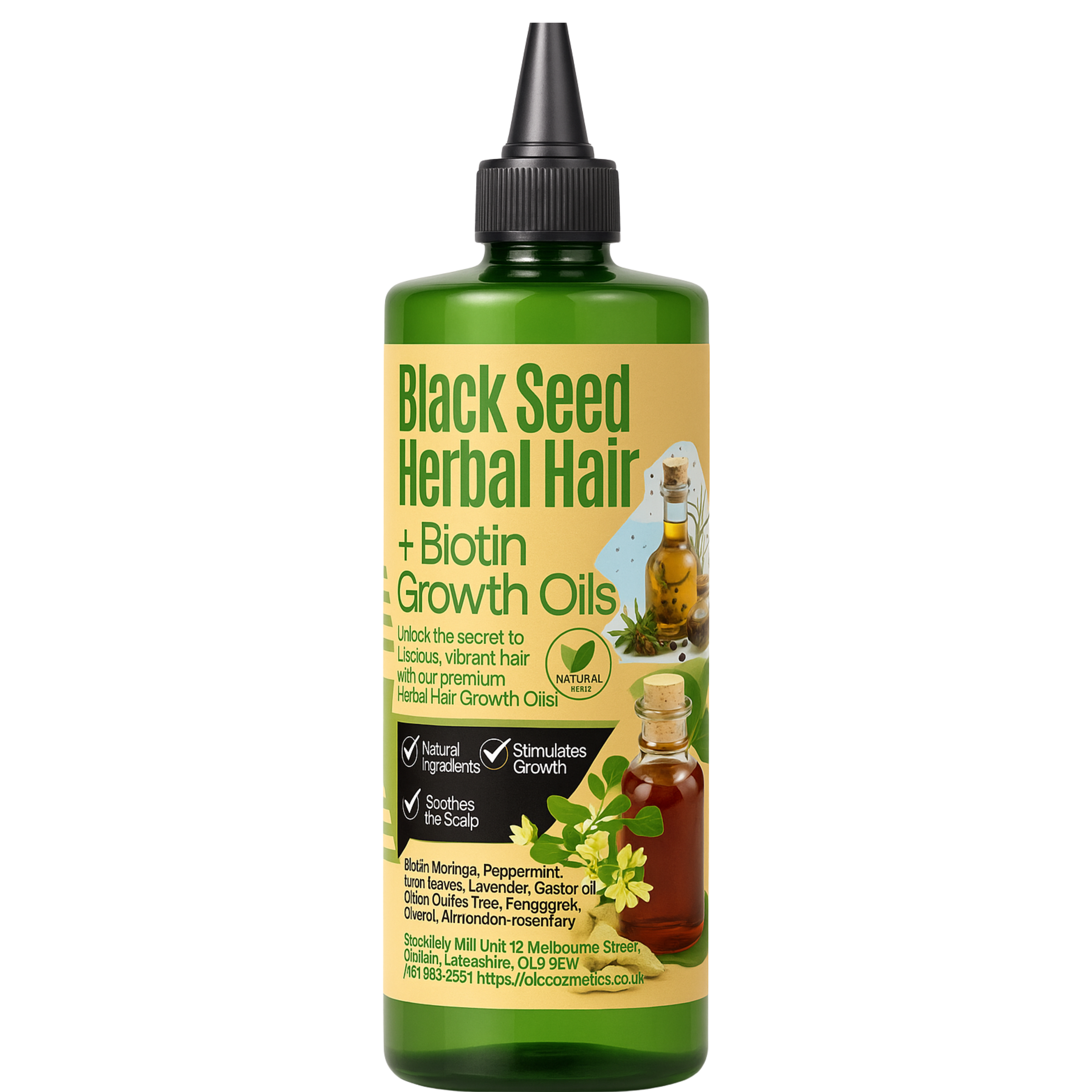 Black Seed Herbal Hair Growth Oils+ Biotin Growth Oils 250ml Unlock the secret to luscious, Vibrant Hair With Our Premium Herbal