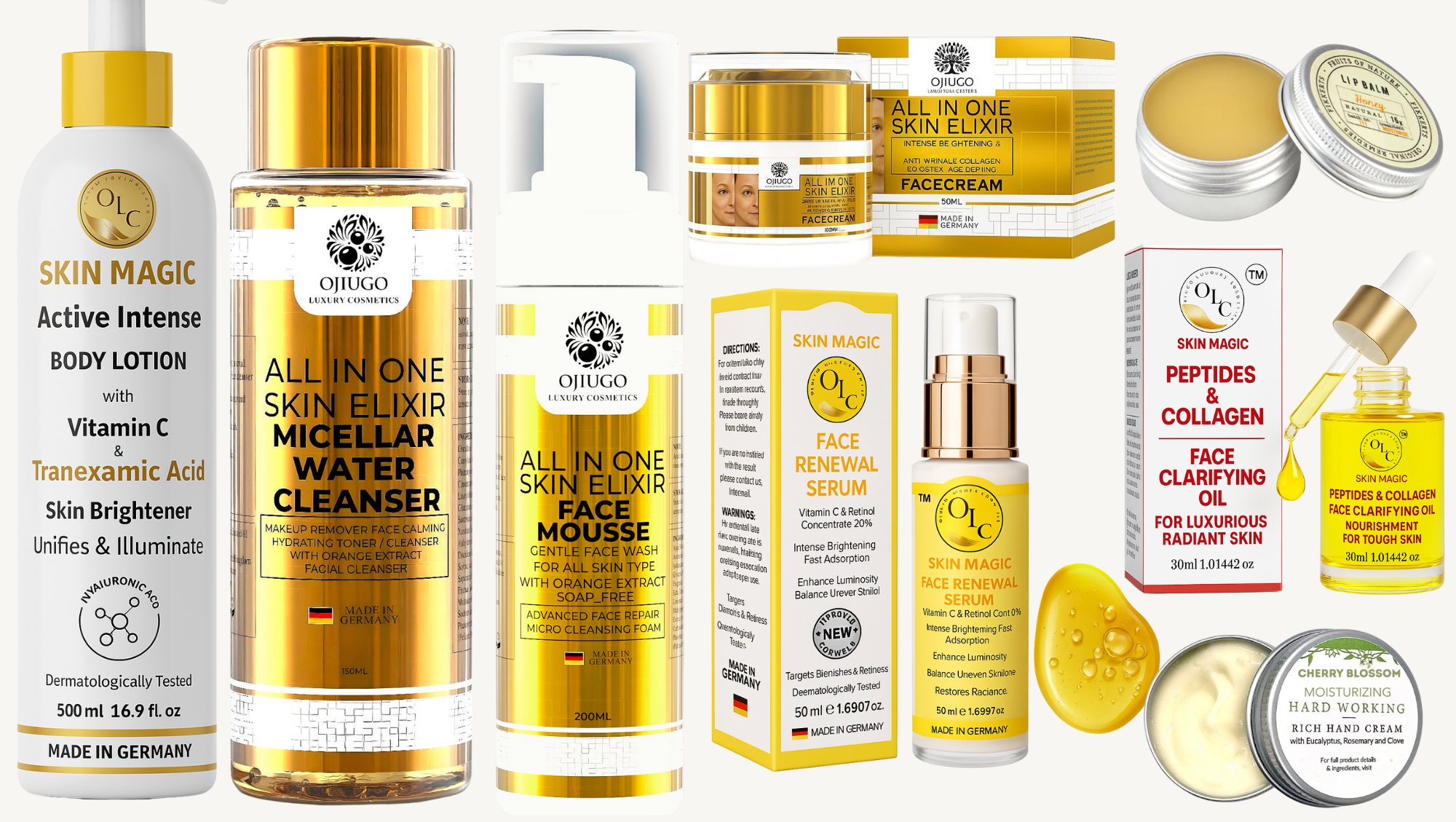 Skin Magic Luxurious 8 Piece DUO Pack Norishing, Brightening Facial & Body Skin Care Routine Sets